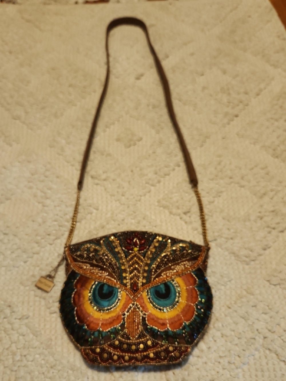 Mary Frances Embroidered Multicolor Owl Crossbody Bag